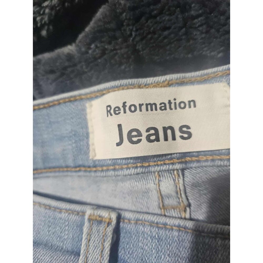 Reformation High Rise Skinny Jeans Light Wash Denim Size 26 - Picture 7 of 7